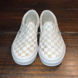 Kids white checkered vans